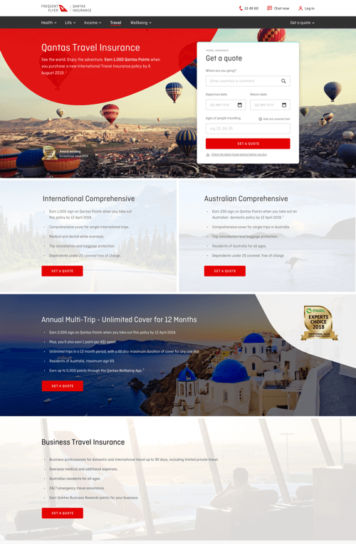 Ary.nz Project Qantas Insurance Case Study, Ary UI / UX Designer